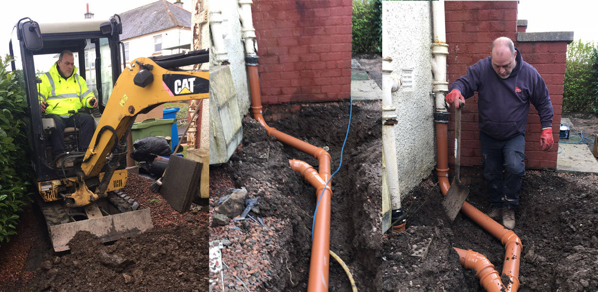 Drainage installation in Bromley with mini excavator