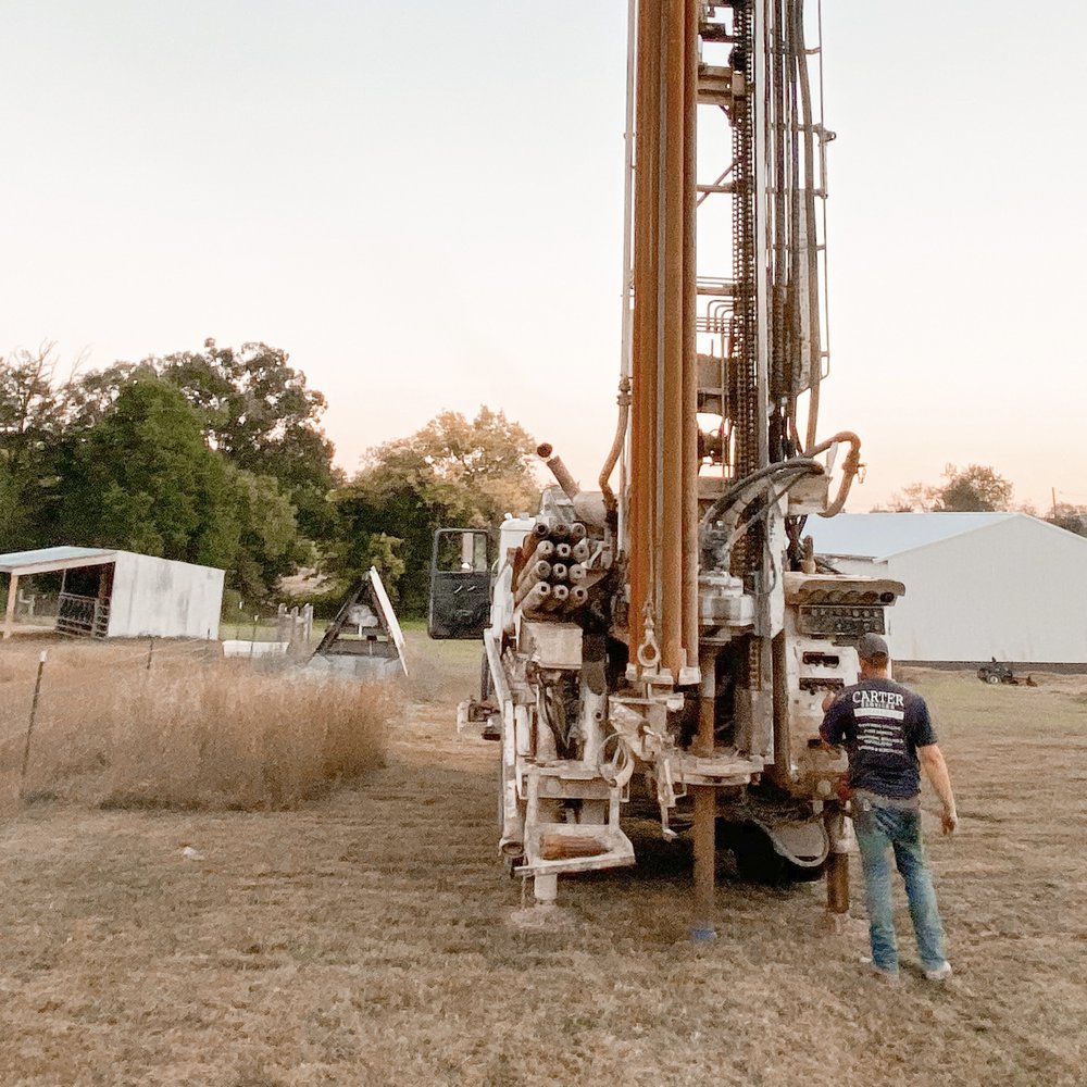 Water well drilling rig operating in Bromley